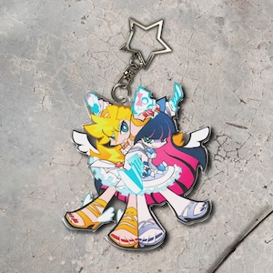 3&quot; Panty and Stocking Clear Acrylic Keychain PASWG Charm