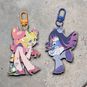 2.5&quot; Panty and Stocking Clear Acrylic Keychain PASWG Charm