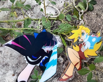 3.5" Panty and Stocking Clear Acrylic Keychain Charm