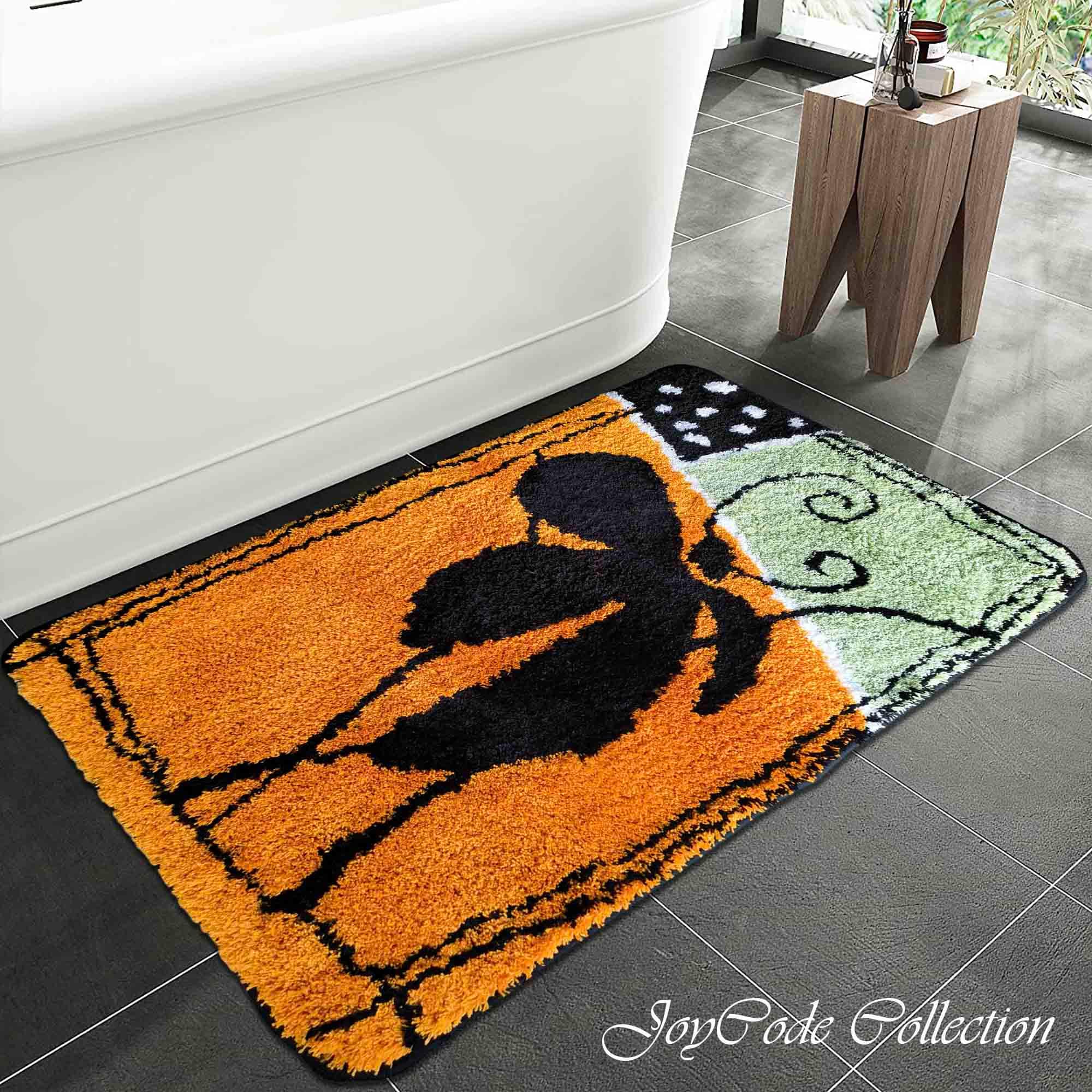 2 Pieces Modern Non-Slip Soft Bath Mat Set Abstract Bathroom Rugs 16 x 24  & 20 x 32