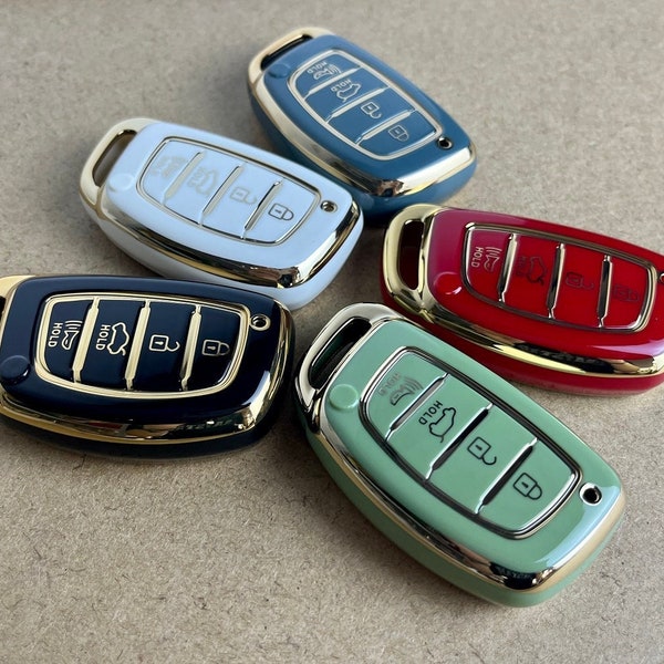 Suitable Hyundai Car Key Cover, Soft Premium TPU Protector Case for Keyless Remote Entry, Key FOB Cover, Key Holder Key Chain Elantra Sonata