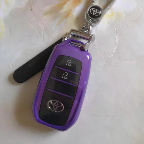 Toyota Car Key Cover, Soft Premium TPU Protector Case Keyless Remote Entry, Key FOB Protection, Key Holder Corolla Camry 2&3 Button