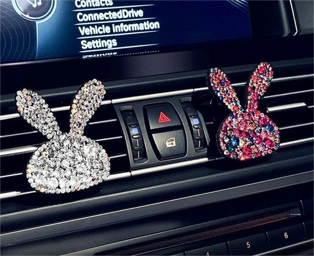 Diamond Encrusted Rabbit Air Freshener Holder Car Accessory Etsy