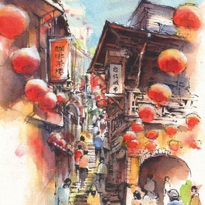 激安人気新品 一部予約販売】 絵画 - 絵画 2022年作(故郷) 水彩画の風景 絵画