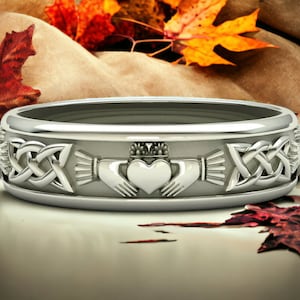 925 Silber Claddagh Ring Einzigartige Claddagh Ehering Keltische Hochzeitsband Jubiläumsring Versprechensring Antiker Claddagh Stil Ring Geschenk Sie