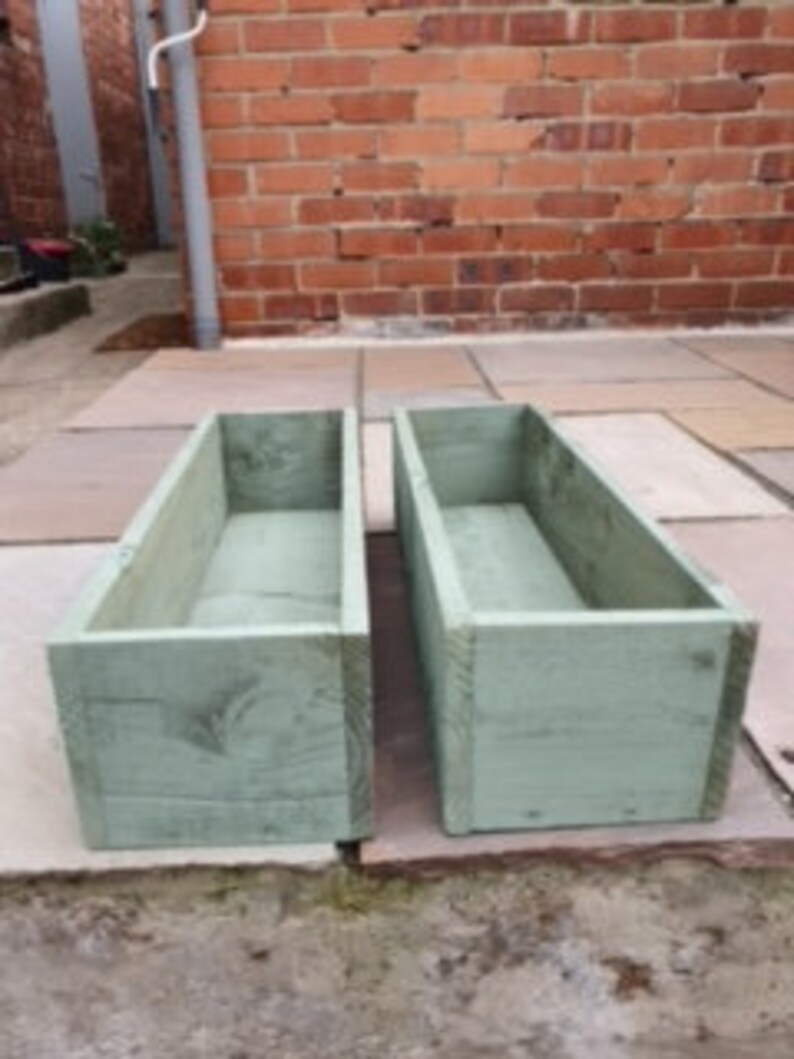 Garden Wooden Planter Box Green - Etsy UK