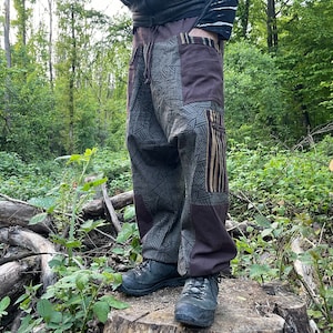 Goa pants ~ Printed Harem trousers ~ afghani Pants ~ Festival clothing ~ Sarouel pants  ~ Chocolate brown  ~  Unisex ~ JUNGLE