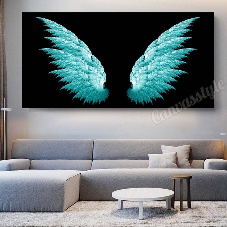 Angel Wings Wall Art Wings Canvas Wall Art Large Canvas Etsy