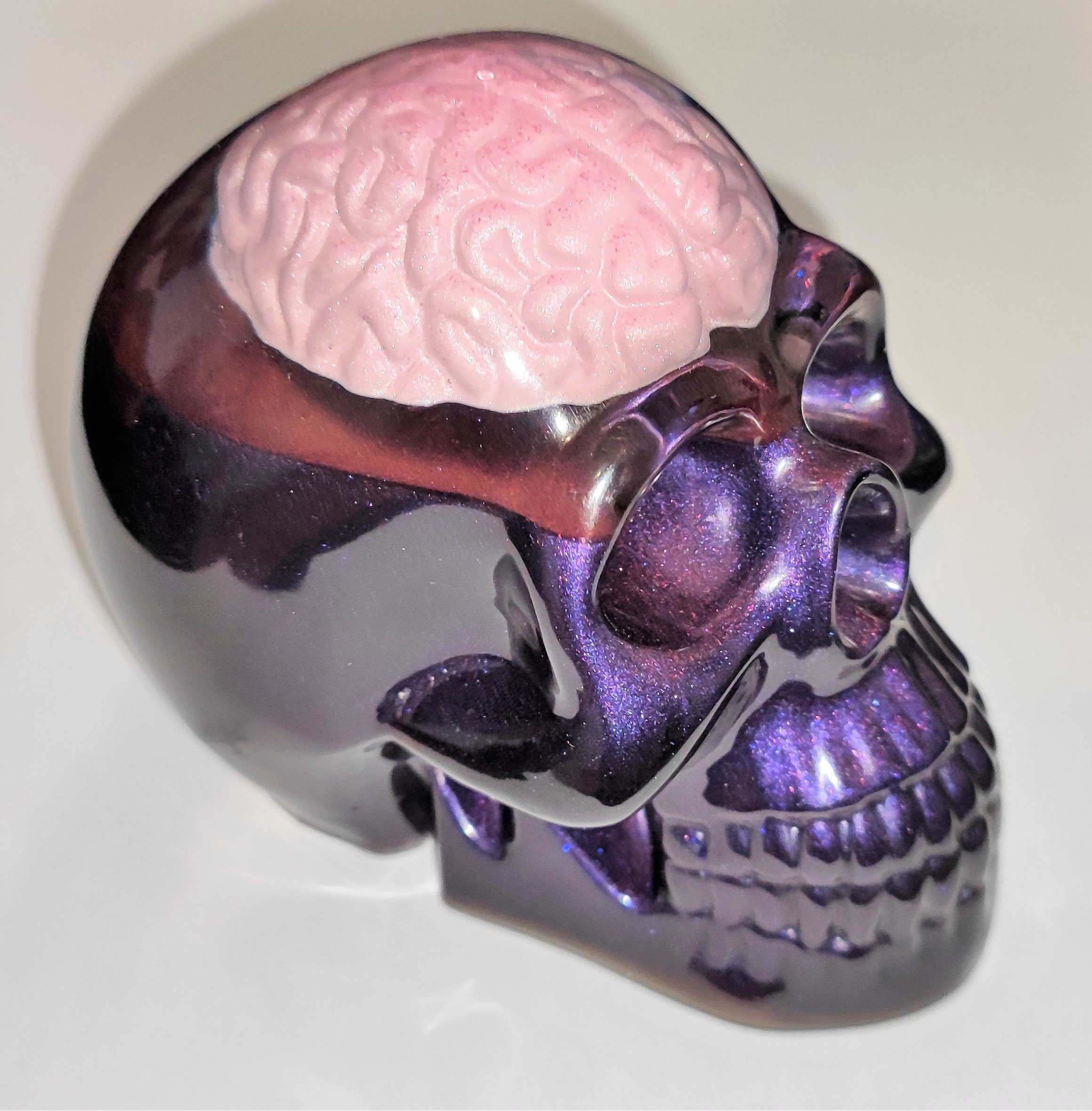 Tête de Mort - Crâne Violet avec Cerveau Rose