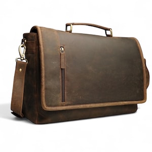 Sac en cuir pour homme, sac messager en cuir effet vieilli, sac bandoulière en cuir pour ordinateur portable, sac messager pour homme, cartable porte-documents, cadeau de Noël pour lui