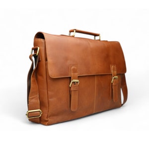 Sac pour ordinateur portable en cuir Sac messager marron clair Sac en cuir Sac bandoulière en cuir personnalisé Porte-documents en cuir Cadeau de Noël pour lui Cartable marron clair