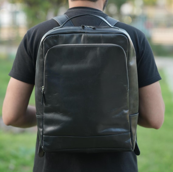black leather backpack with thick straps Skald Pebbled Black Leather Backpack Purse for women Chancery Backpack - Leather |