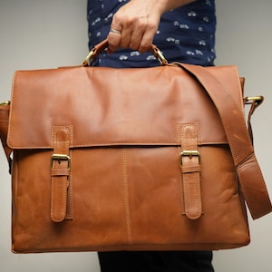 leather messenger bag for men leather laptop bag for men shoulder bag christmas gift for him Leather crossbody bag for men leather briefcase
