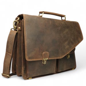 Leather Messenger Bag Distressed leather Bag  Leather Crossbody laptop bag Messenger bag men, Briefcase satchel Christmas gift for him