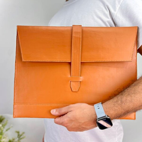 Leather Document Pouch Etsy