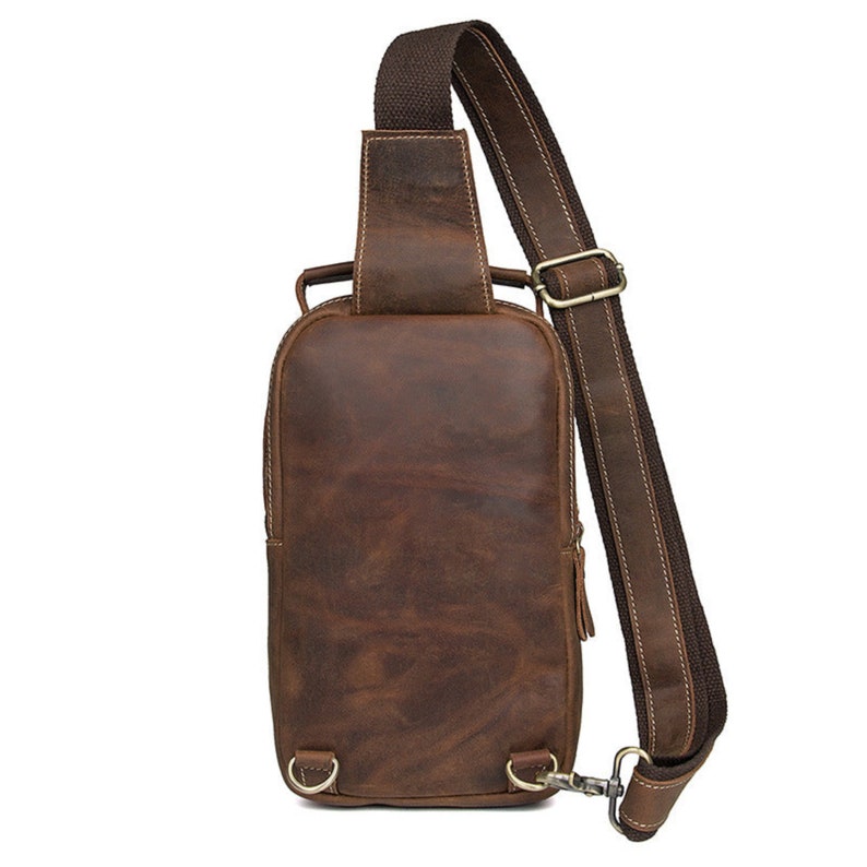 Vintage Leather Sling Bag for Men, Mens Leather Chest Bag, Dumpling Bag ...