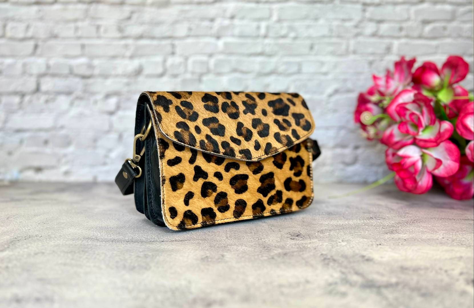 Leopard Cheetah Print Clutch Purse Evening Crossbody Bag - Dark Leopar –  Sophia Collection