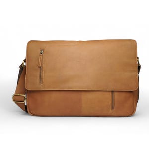 Sac en cuir pour homme, sac messager en cuir marron clair, sac bandoulière en cuir pour ordinateur portable, sac messager pour homme, sacoche porte-documents, cadeau de Noël pour lui