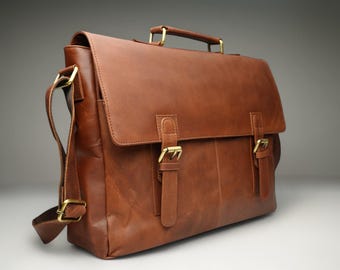 Leather Messenger Bag, Brown leather bag, Leather crossbody bag,  Leather Satchel Bag, Leather briefcase, Christmas gift for him, laptop bag