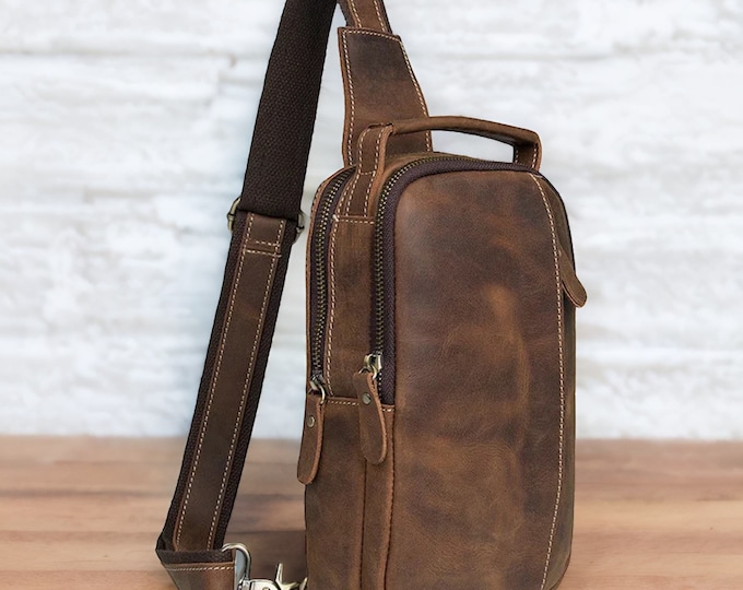 Zachary - Men’s Vintage Leather Sling Bag