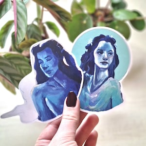 Goddess sticker pack of two, ecofriendly stickers, witchy decor