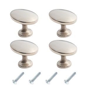 Oval Cabinet Knobs Harmac House® 4 Pack Oval Brushed Nickel Pull Handles, Kitchen Cupboard, Dresser, Bathroom Handles Knobs