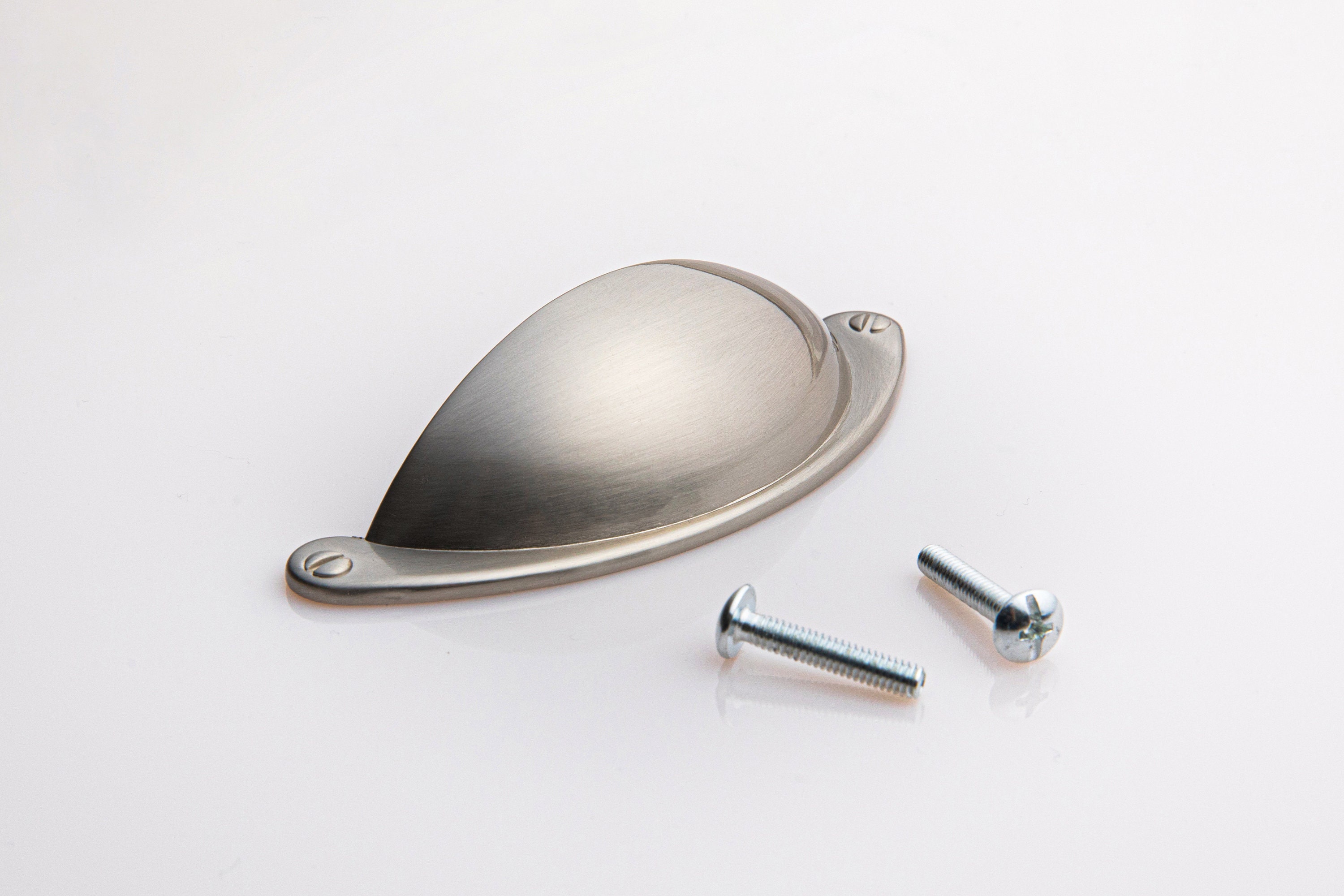 Brushed Nickel Cup Pull Handle Harmac House® Door Etsy UK