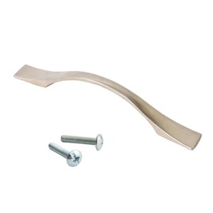 Brushed Steel Taper Bow Kitchen Cabinet Door Handle, Cupboard Drawer Handle 96mm Screw Spacing Bedroom Furniture Handle