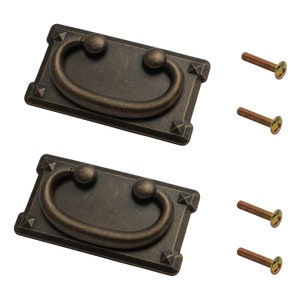 Vintage Drop Handles Harmac House® 2 Pack Antique Bronze Drop Ring Pull Handles Kitchen Cabinet Cupboard Chest of Drawer Bronze drop handles