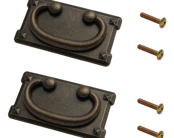 Vintage Drop Handles Harmac House® 2 Pack Antique Bronze Drop Ring Pull Handles Kitchen Cabinet Cupboard Chest of Drawer Bronze drop handles