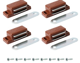Heavy Duty Cabinet Door Magnets Harmac House® 4 Pack Magnetic Door Catch Cupboard Cabinet Wardrobe Door Brown White Magnet Latch 6kg