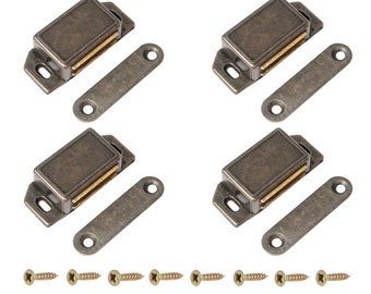 Armario Puertas Imanes Harmac Casa 4 Piezas Heavy Duty Puerta Magnética Captura Armario Armario Armario Armario Puerta Bronce Cromo Magnético Cierre 10kg