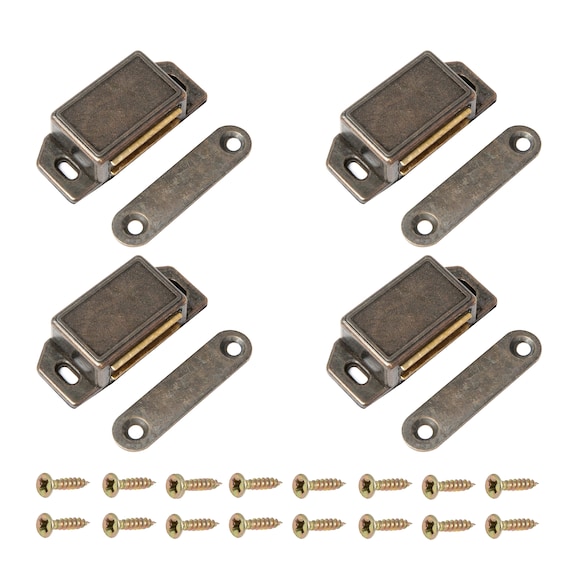 Cupboard Door Magnets Harmac House 4 Pieces Heavy Duty Magnetic Door Catch  Cupboard Cabinet Wardrobe Door Bronze Chrome Magnet Latch 10kg 