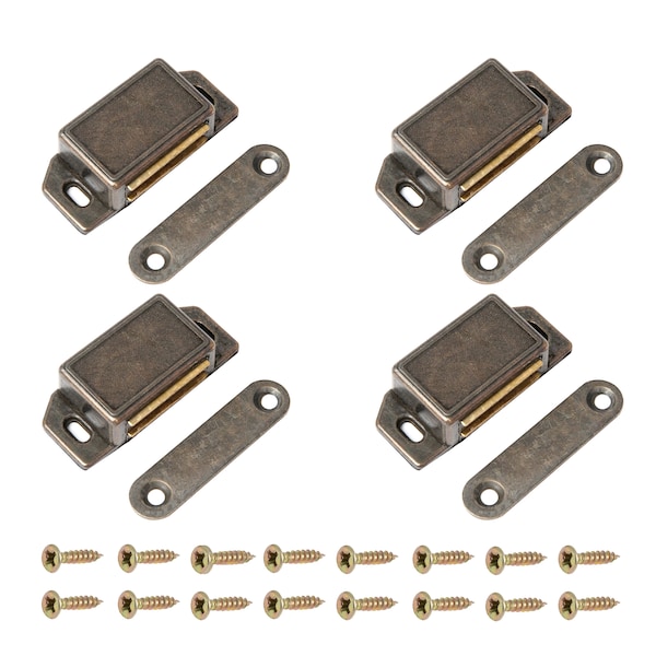 Cupboard Door Magnets Harmac House 4 Pieces Heavy Duty Magnetic Door Catch Cupboard Cabinet Wardrobe Door Bronze Chrome Magnet Latch 10kg