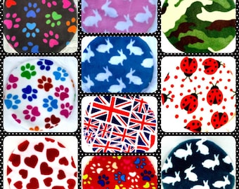SnuggleSafe heat pad covers.Very Plush,Soft,Many different patterns.