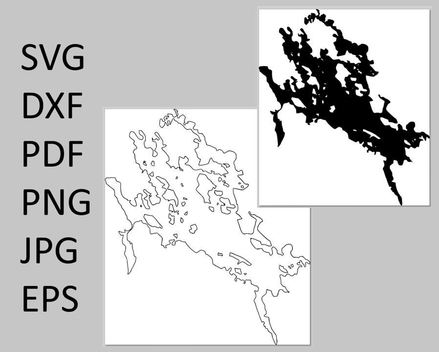 Lake Winnipesaukee Umriss NH svg