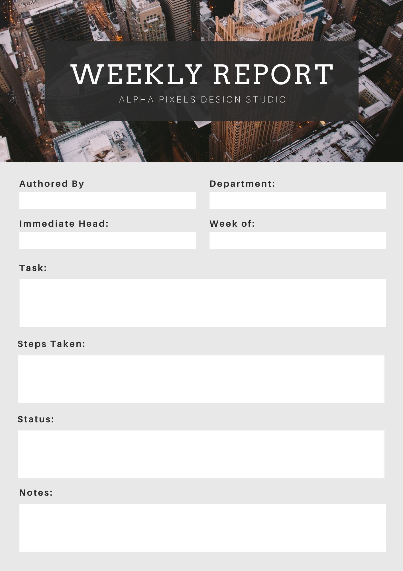 Weekly Printable Report Template, Printable Planner - Etsy