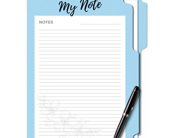Notes Page Printable, Lined Note Paper, Notes Page Planner, Printable Notes, Notes Planner Insert, Lined Notepad Paper