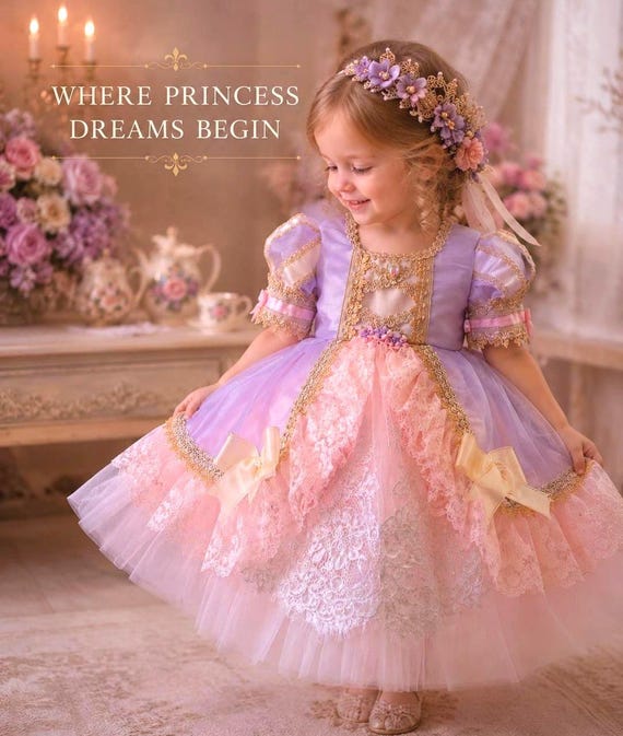 rapunzel birthday dress Lilac Pink for Girls, Luxury Princess Party Dress, Heirloom Lace Toddler Dress, Fairytale Couture Outfit Great for a Nancy Concept Video Handmade Women's Black Leather COLOUR:Chocolate