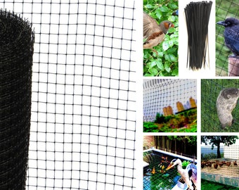 8X65f 3/5in Mesh Heavy Duty UV Stabilized Fencing Net for Garden, Balcony & Pool with 100 Free Nylon Cable Ties