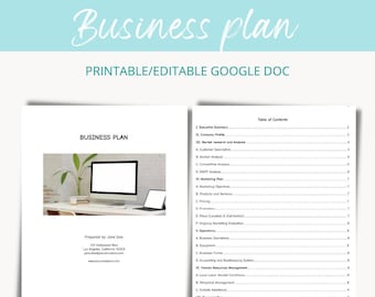 Business Plan Template Etsy
