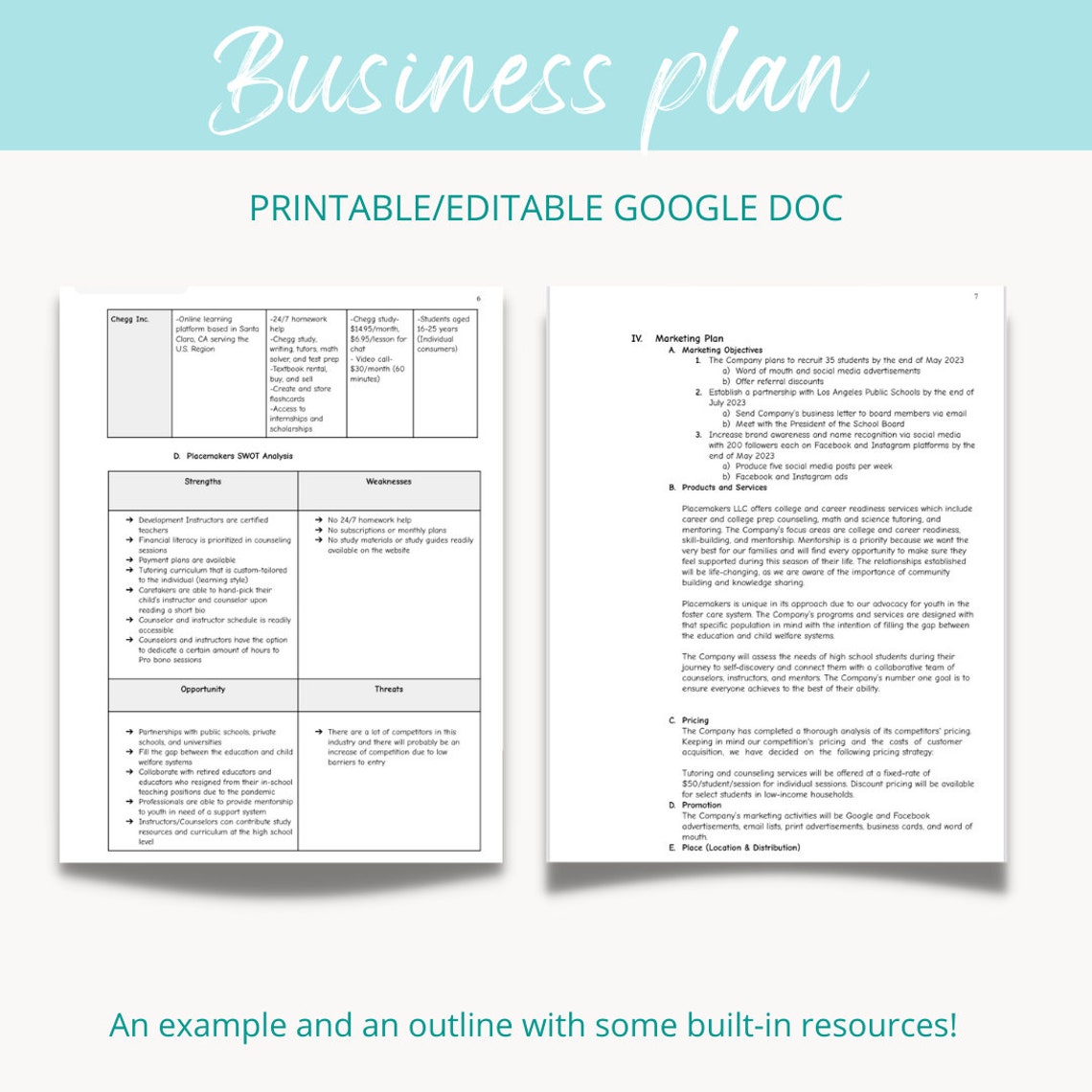 Business Plan Template - Etsy