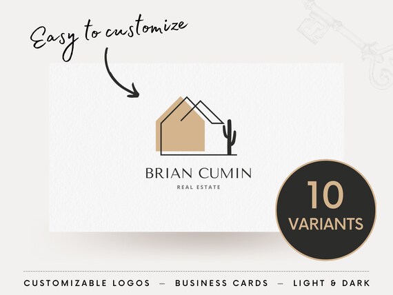 Immobilien Logo | 10 Varianten | Makler Logo | Bearbeitbar | Visitenkarten  | Canva Template | Kaktus | Wste - Etsy.de