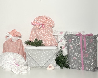 Geschenkbeutel " Weihnachten" nachhaltig - schöne Alternative zum Geschenkpapier, Stoffbeutel, Baumwoll Säckchen, Geschenkverpackung