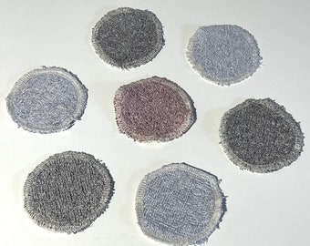 Abschminkpads Set (7 Stück) mit Wäschebeutel, wiederverwendbar, Bambus-Frottee, weich, nachhaltig, waschbar, rosa, grau, hellblau