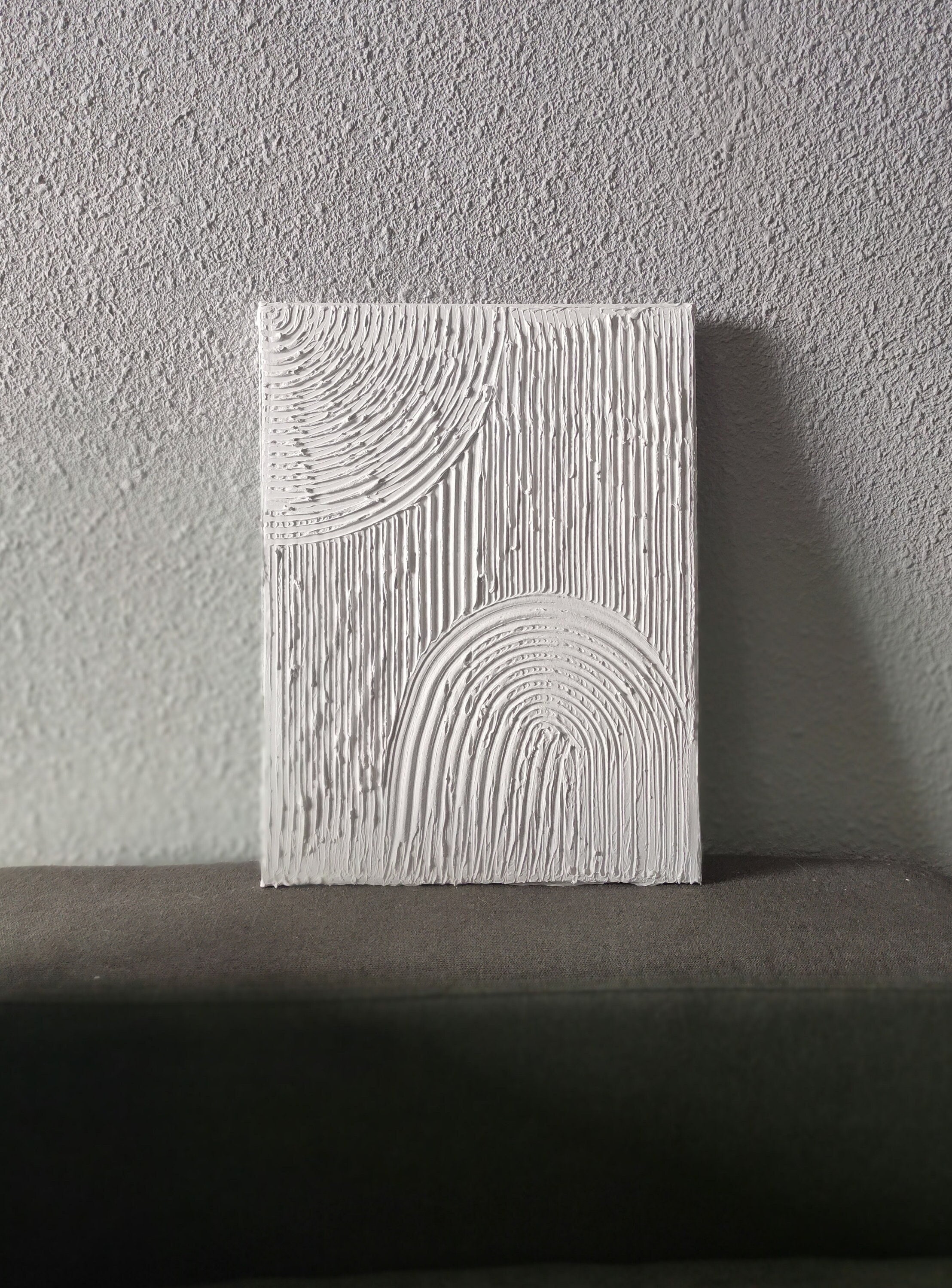 Tableau Art Texturé Minimaliste Arc de Cercle