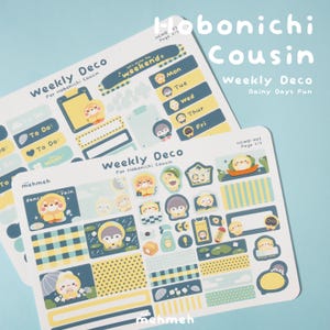 Regentage Spaß | Wöchentlicher Hobonichi Cousin Aufkleber, Kawaii Journal Aufkleber, süße OC Planner Aufkleber, ästhetischer Wochenplan