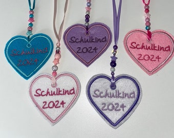 Pendant for the school cone, school enrollment, school child 2024, heart