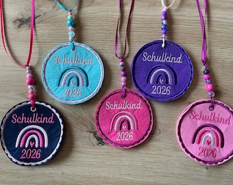 School cone charm, first day of school, schoolchild 2026 rainbow