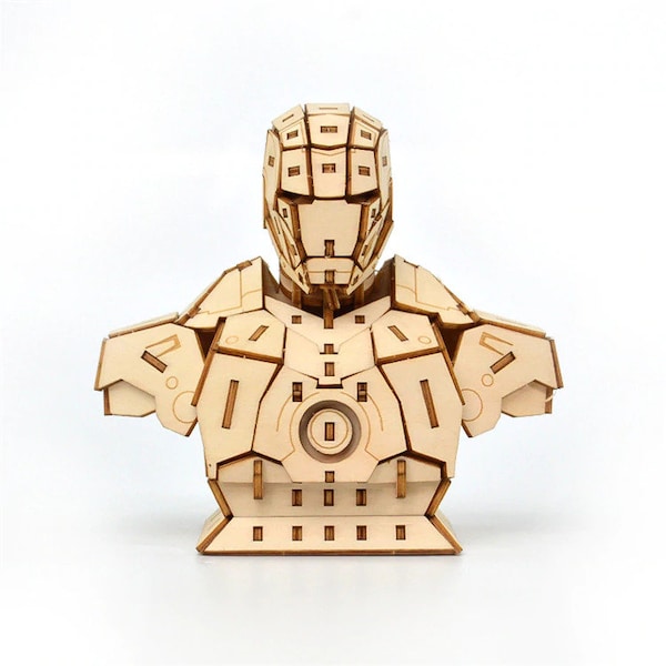 3D Iron Man Model Sculpture Bust Laser Cut DXF SVG